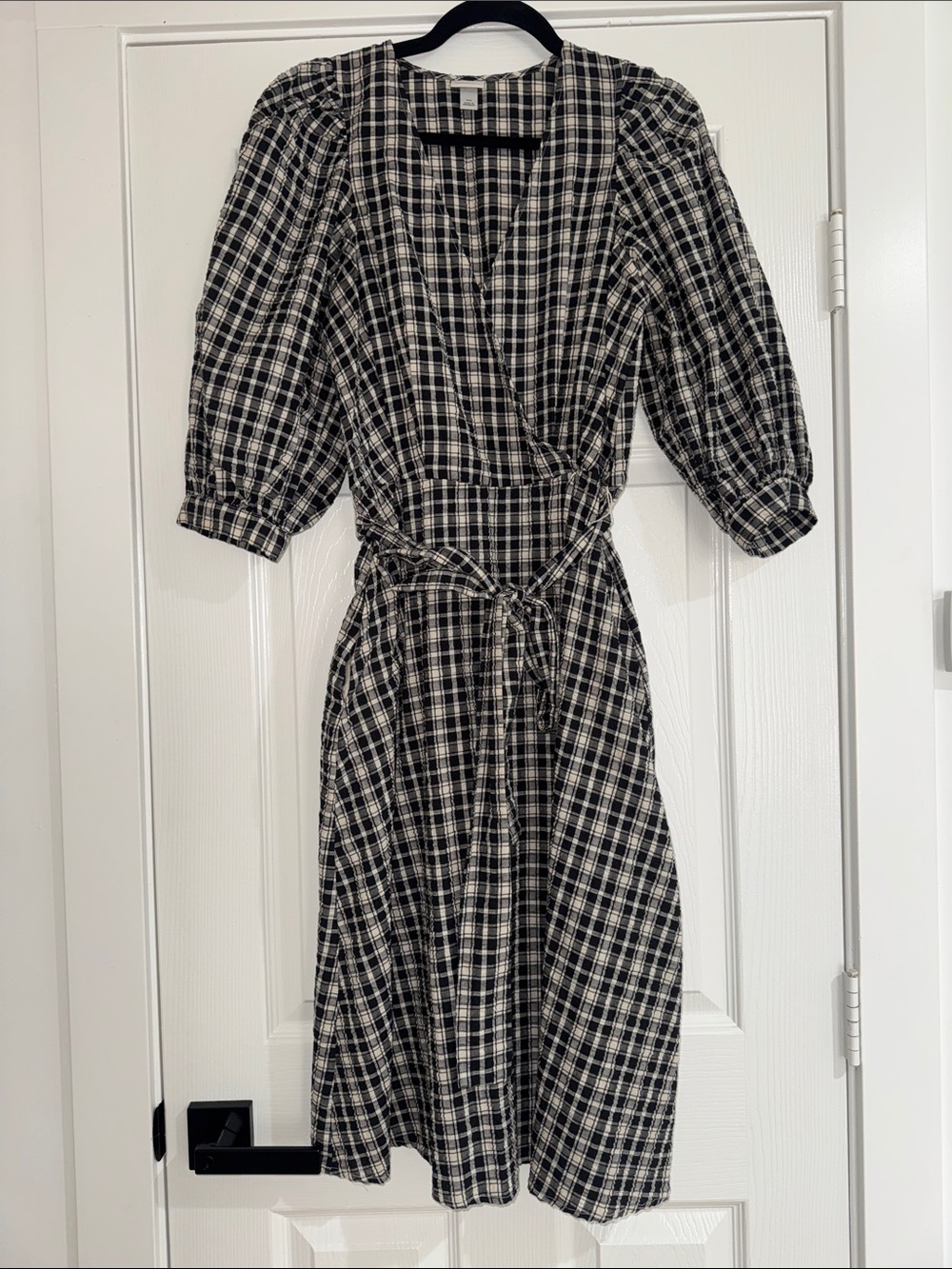 A New Day Gingham Wrap Midi Dress | XS